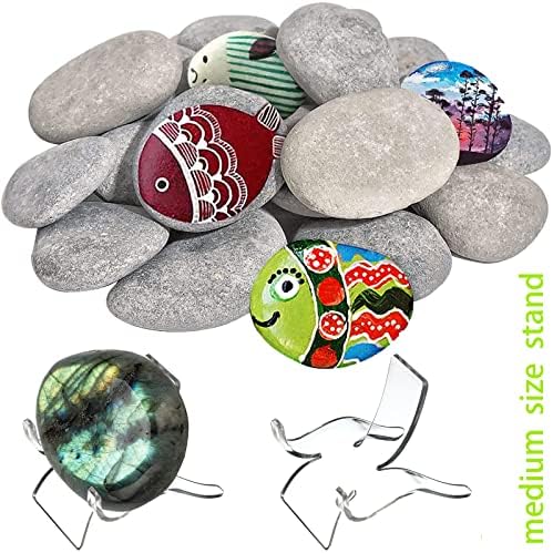 36 PCS Rock Display Stand ( 3 sizes ) Mineral Stands Rock holder, Acrylic Display stand, Small Collectibles Display Stands for Geodes Rock Mineral Agate Fossil Coral, Home, Office Art Class, Museum