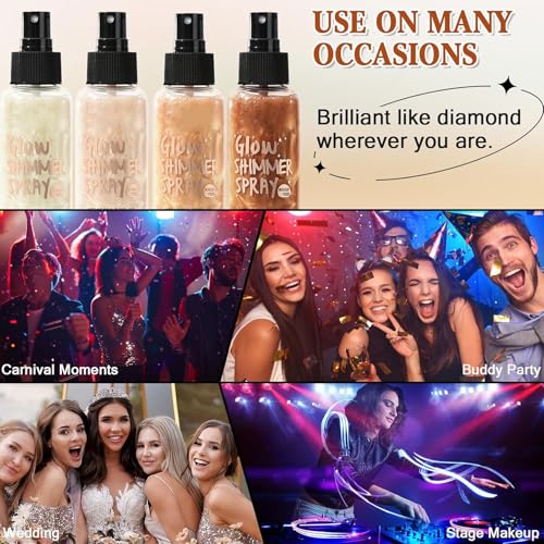 Body Shimmer Oil, Rostro Cuerpo Brillo, Glitter Iluminador Liquido, No Grasa Hidratante Aceite Iluminador Corporal, Liquid Body Highlighter Loción Iluminadora para la Cara y el Cuerpo (Oro Rosa) - imagen 8