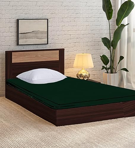 Image of 100% Waterproof Mattress Cover /Protector with Zipper Chain for Double Bed (Set of 2 Pieces) II All Around Protection with 360 Encasing (36 inch*72 inch*6 inch, Green)