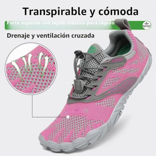 Miniatura 3 de Saguaro Barefoot Zapatillas De Trail Hombre Escarpines Mujer Zapatos De Agua Minimalistas Zapatillas De Deporte Acuaticos Exterior Interior Rosa 41