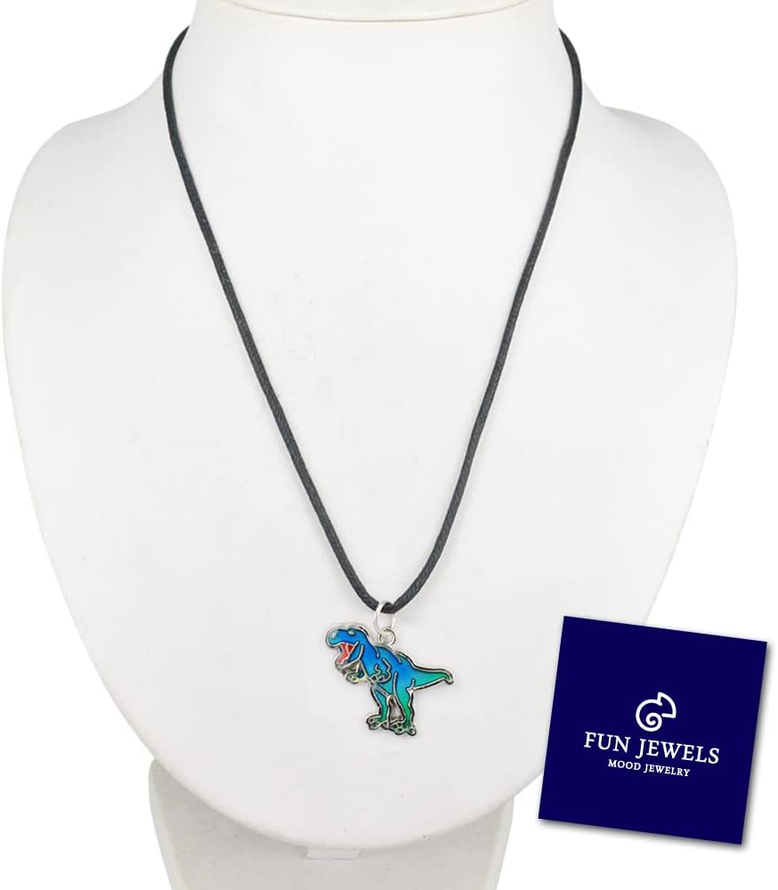 Handmade T-Rex Dinosaur Pendant Color Change Mood Necklace For Boys Girls Animal Jewelry Gifts - Image 4