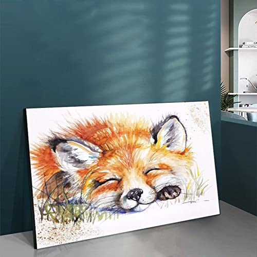 Art Print Little Fox Watercolor Print Decor Modern Canvas Art Bedroom Oil Painting Canvas Painting Wall Art Poster For Bedroom Living Room Decor 12X16Inch(30X40Cm) Unframe-Style-1 #TOP4