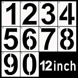 DXCYZ 12 Inch Large Number Stencils Kit 0-9 Address Number Stencil, 10PCS Reusable Plastic Painting Number Templates for Mailbox Signs, Door, Cars, Trucks, Home, Business, Window
