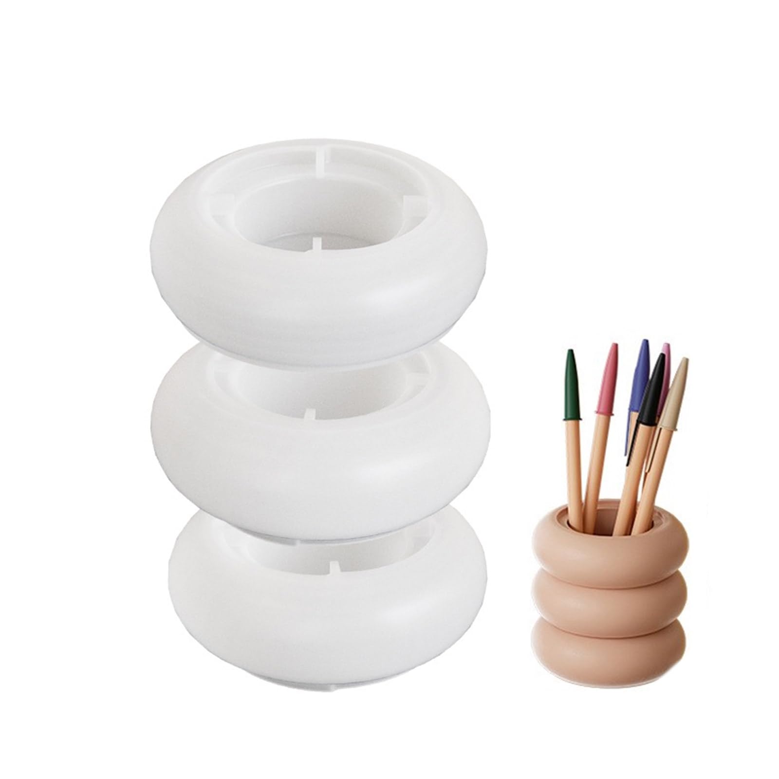NEWFT Pen Holder Resin Mould Practical Storage Box Mold Resin Candle Jar Jewelry Container Mould for Craft Enthusiasts