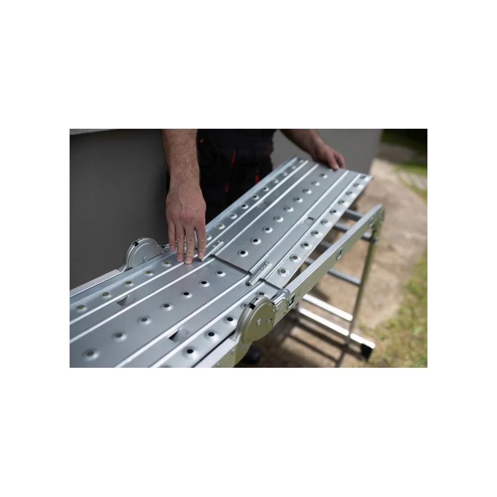 Drabest - Stahl Arbeitspodest Arbeitsplattform für Klappleiter, erstellt Gerüst, Arbeitsplattform zur Leiter 4x3 - für Maler-, Montage-, Renovierungs- und Gartenarbeiten, 1380x285 mm, 2 Stück