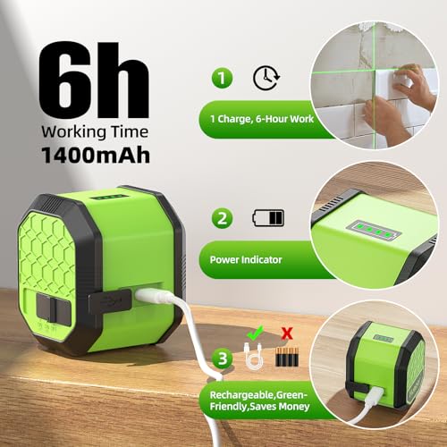 image for Laser Level with Tripod, HUEPAR 100Ft Self Leveling Laser Level Rechar