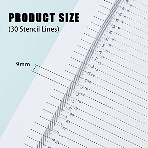 AMIJOUX 2PCS Straight Line Stencil Template Ruler, 30cm Spacing Line ...