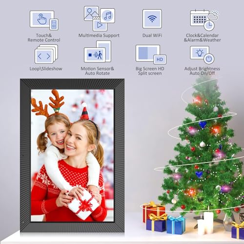 Image of 19-inch Dual-WiFi Digital Photo Frame - Digital Picture Frame, 32GB, Motion Sensor, Full Function, Sharing Photos and Videos via App or Email Instantly, Unlimited Cloud Storage, Wall Mountable