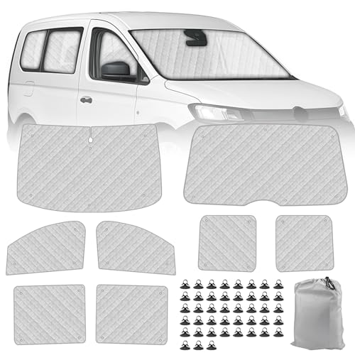 Opaltool Parasoles Termicos Apto para 2022-2025 Caddy Life Tramper, 10pcs SWB Parasol Paraguas Funda para Parabrisas Plegable para Furgonetas Camper Privacidad y Control de Temperatura