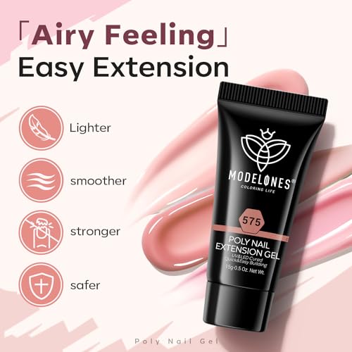 Image of modelones Poly Gel Set 5 Colors Jelly Gel Milky White Sheer Pink Nude