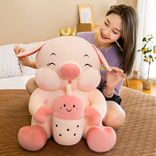 Cute Crown Angel Pig Plush Toy Stuffed Animal Pig Pillow 12.6 Inch Cute Piggy Plush Doll With Bottle Milk Kawaii Plush Pig Hugging Pillow Toys Gifts For Kids Boys Girls Pig Sleeping Pillow (32Cm) #TOP2