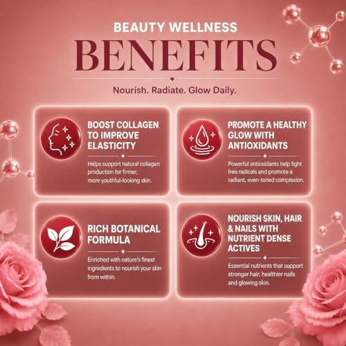 Image of The Wellness Shop Collagen Skin Radiance Juice 500ml | Natural Ayurvedic Supplement for Skin Glow and Healthy Hair | Sea Buckthorn Moringa Herbal Drink | Daily Beauty Wellness Juice for Men Women