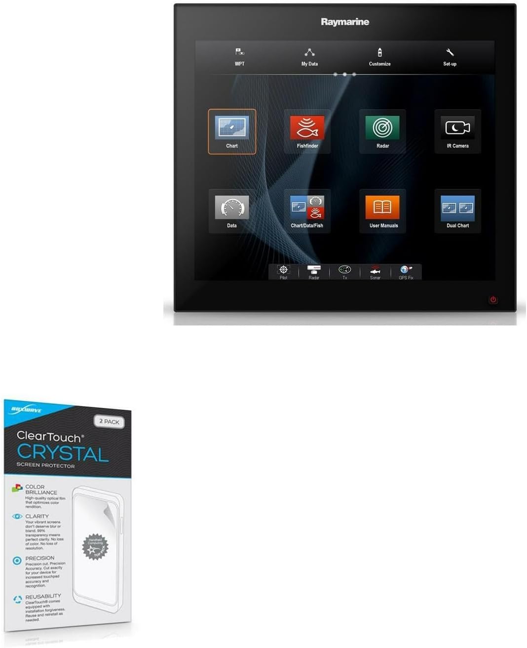 BoxWave Screen Protector Compatible with Raymarine gS195 - ClearTouch Crystal (2-Pack), HD Film Skin - Shields from Scratches
