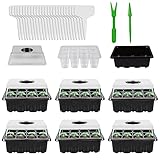 👩‍🌾Drainageloch Design - Am Boden jeder Zelle befinden sich Drainagelöcher, starke Atmungsaktivität, um den Boden trocken zu halten und zu belüften, vermeiden sie staunässe oder nicht ablaufendes. Bieten Sie ideale Bedingungen für die Beschleunigung der Samenkeimung.