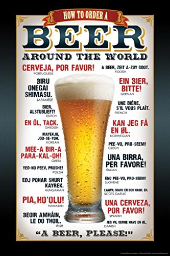 Laminated How To Order A Beer Around The World Languages Poster Dry Erase Wall Art 12x18