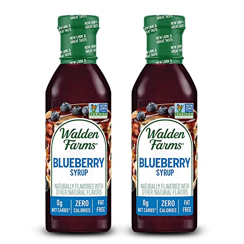 Walden Farms Blueberry Syrup 12 Oz (2 Pack) Sweet Syrup - Near Zero Fat, Sugar And Calorie - For Pancakes, Waffles, French Toast, Yogurt, Oatmeal, Lemonade, Desserts, Snacks, Appetizers And Many More #TOP7