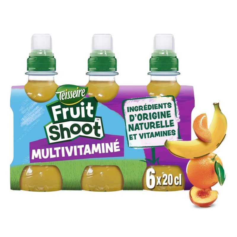 TEISSEIRE Fruit Shoot Multivitamine 6X20Cl - Lot de 6 bouteilles de 20cl - Boisson vitaminée fruitée pour enfants - L'Unité