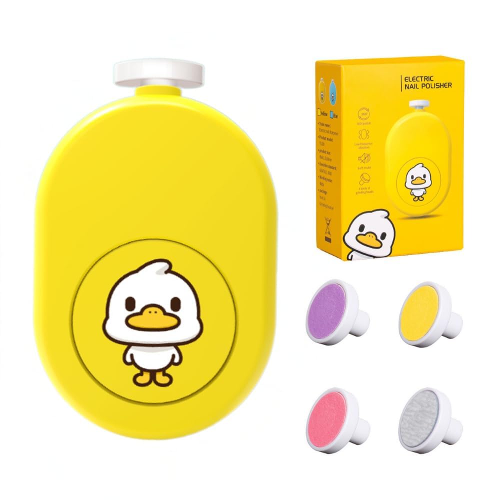 Electric Baby Nail File, Safe and Gentle Electric Baby Nail Trimmer with Interchangeable Pads, Low Noise Newborn Nail File and Baby Nail Buffer,