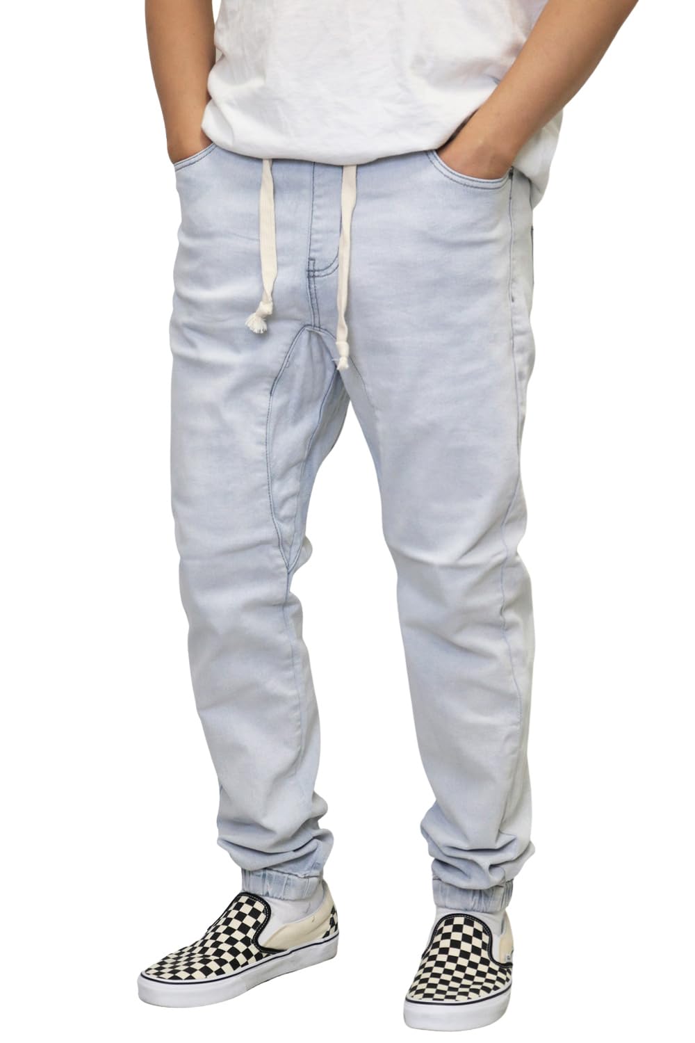 URBANJ Men's Stretch Twill Drop Crotch Jogger Pants S-5XL