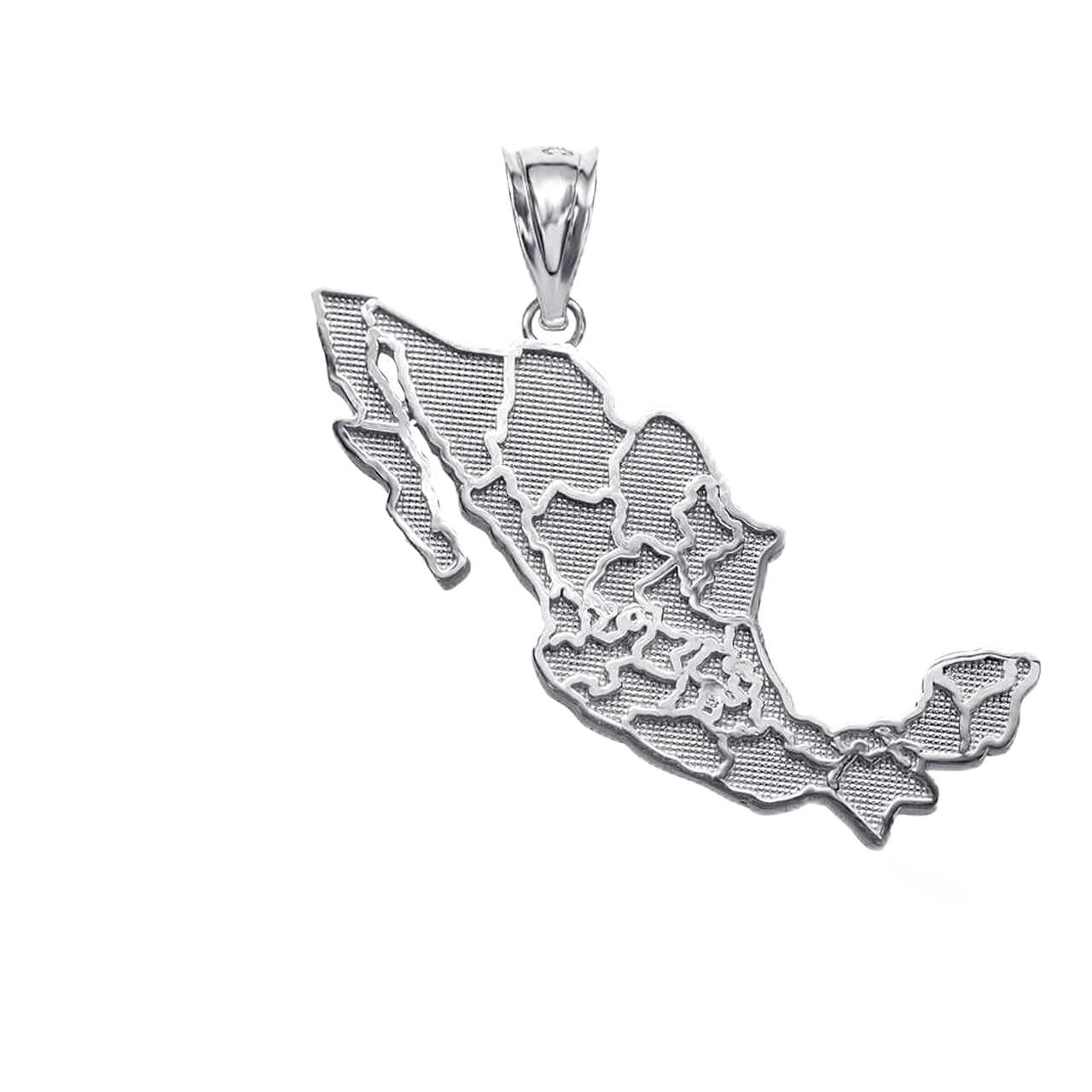 Claddagh Gold - Certified 925 Sterling Silver Mexican Jewelry Mexico Map Charm Pendant