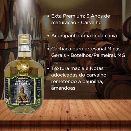 Cachaça Mineira Artesanal Âmago 700ml - Extra Premium Envelhecida 3 anos Carvalho