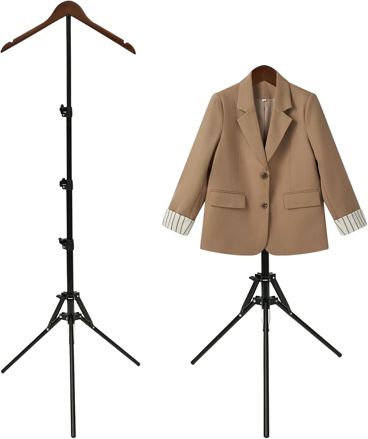 Adjustable Shirt Display Stand 32-63", Portable Clothing Mannequin Torso for Retail Vendors & Craft Shows, Heavy Duty Steamer Rack Stand for Clothes - Foldable Garment Hanger for Clothes Garment