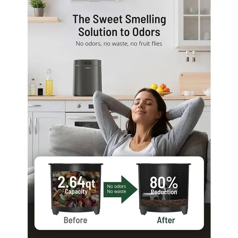 Image of CARTNOVA‚Electric Food Composter for Kitchen Countertop: Eco-Friendly, Sustainable & Odorless Indoor Composting Solution