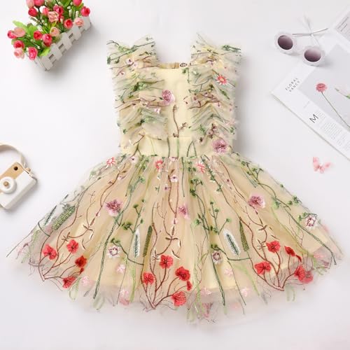 Flower Girls Sequin Butterfly Polka Dots Tutu Dress Kids Mesh Embroidery Tulle Wedding Princess Birthday Party Dresses3