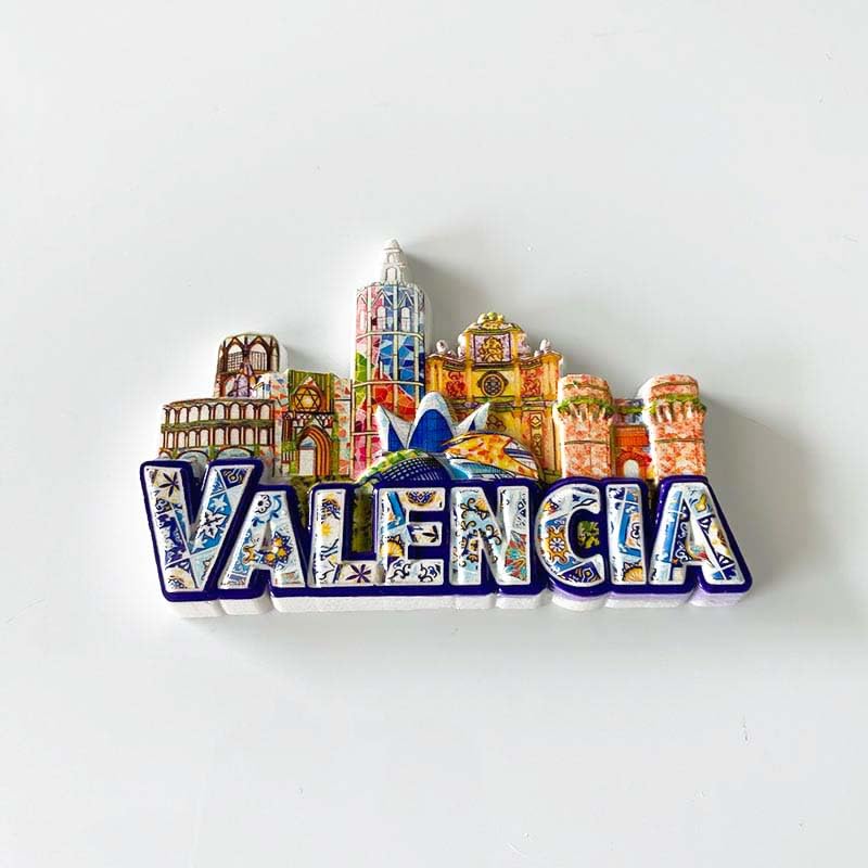 Imán decorativo de resina Valencia España 4 x 2 x 6 in miniatura 2
