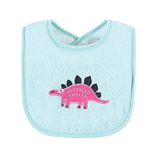 Hudson Baby Unisex Baby Cotton Terry Drooler Bibs With Fiber Filling, Girl Dino, One Size #TOP3