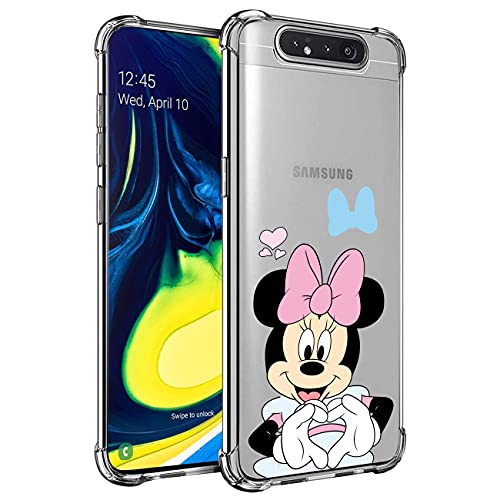 Coralogo Heart Minnie for Samsung Galaxy A80/A90 Case Clear Soft TPU Cases Cover 3D Funny Cute Cartoon Fun Character Stylish Unique Design Shell for Boys Teens Kids Girls for Samsung Galaxy A80/A90