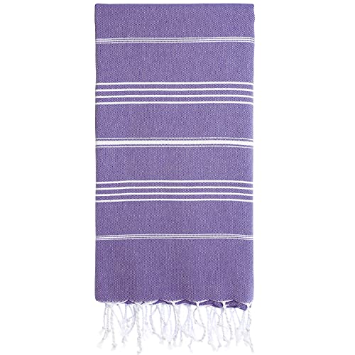 Cacala Pure Series Lightweight 100% Turkish Cotton Super Soft Peshtemal Luxury Bath Towel, Oversized Quick Dry Shower Towels Bathroom, Beach, Gym, Sports, Yoga, Pool, Spa (37 X 70), Dark Purple #TOP1