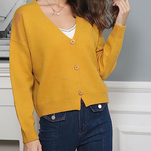 Image of ebossy Women's Vintage Preppy Cable Knit Cardigan Sweather Casual Plain Artistic Aesthetic Oversized Crop Jacket Top