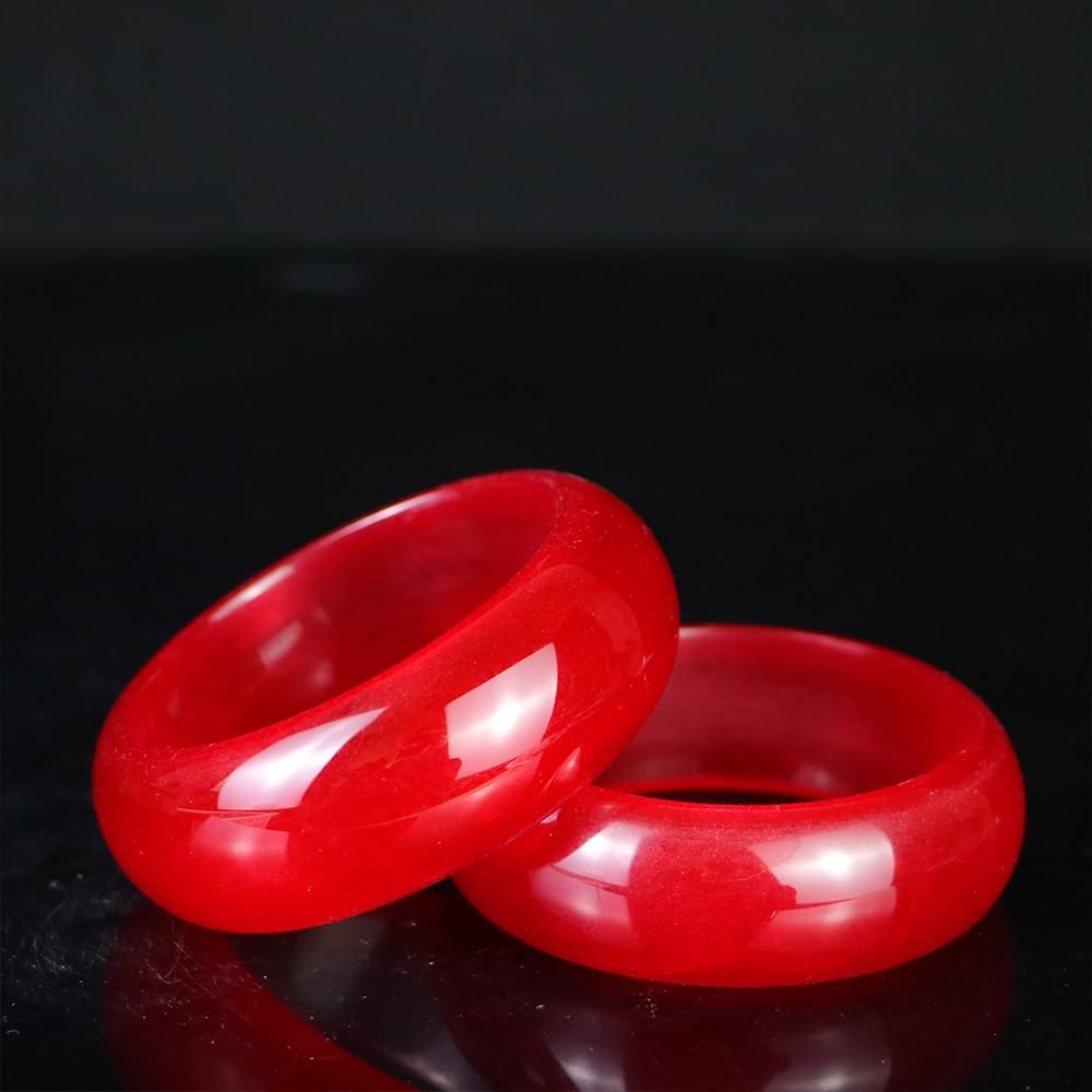 Super Wide Jade Bracelet Bangle for Women Fashion Red Genuine Stone Jade Bangle Healing Wealth Good Luck Feng Shui Bracelet for Woman Christmas Birthday Gift(Stone Bangle45, 62-63)