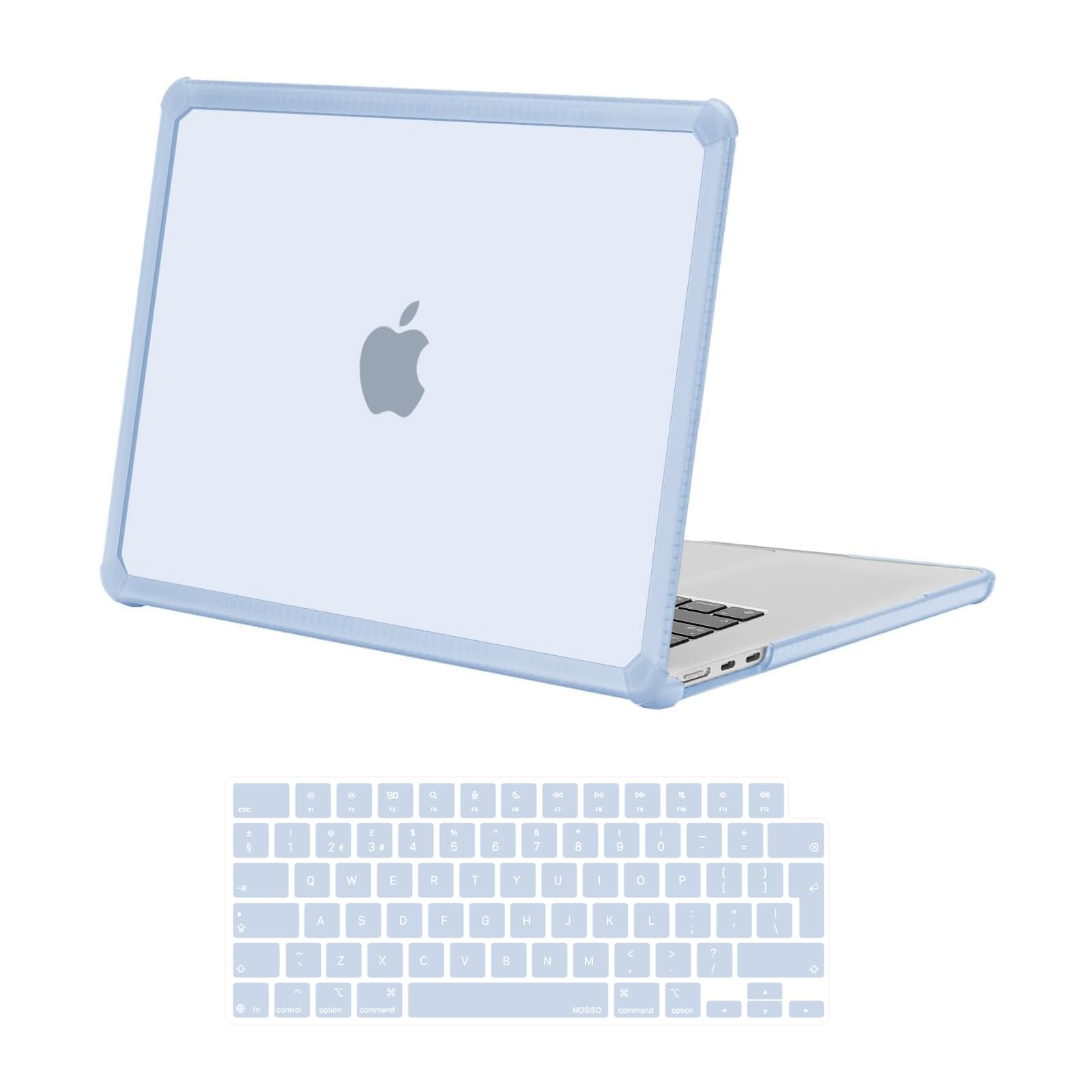 MOSISO Custodia Compatibile con MacBook Air 15 Cover M5 M4 M3 M2 2026-2023 | Copritastiera&Anti-Crepa&Anti-impronta&Servizio Pesante Paraurti TPU Case per 15,3 pollici A3448 A3241 A2941, Bambino Blu