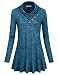 Miusey Pullover Sweaters for Women,Knit Tops Long Sleeve Tunic Shirts Cute Crew Neck Pure Color Slimming Fit Light Weight Ladies Comfy Basic Clothing Petite Easy Going Out Blue L