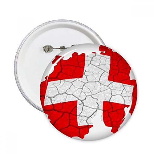 Badge drapeau suisse abstrait broches rondes vêtement bouton décoration sac M