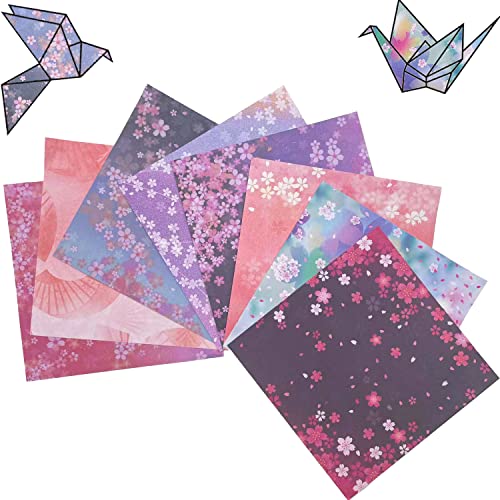 PEZEEU Origami Paper, 60 Sheets, 15 x 15 cm, Square, Pink (Japanese Cherry Blossom Patterns), Premium Glossy Paper, Origami - Image 2