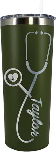 AVITO Regalo de enfermera personalizado de 22 onzas, vaso de enfermera grabado con láser con estetoscopio, vaso de médico, regalo de médico,