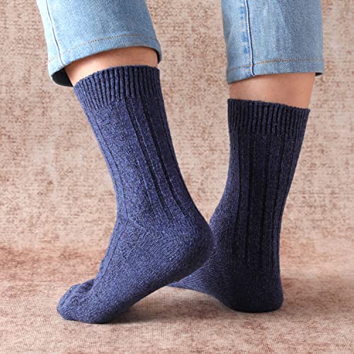 Image of Pleneal Wool Socks for Women - Womens Wool Socks Winter Warm Cozy Knit Sock for Women Men
