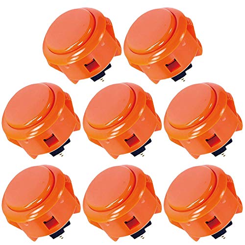 Image of Sanwa 8 pcs OBSF-30 Original Push Button 30mm - for Arcade Jamma Video Game & Arcade Joystick Games Console (Orange), Use for Arcade Game Machine Cabinet S@NWA