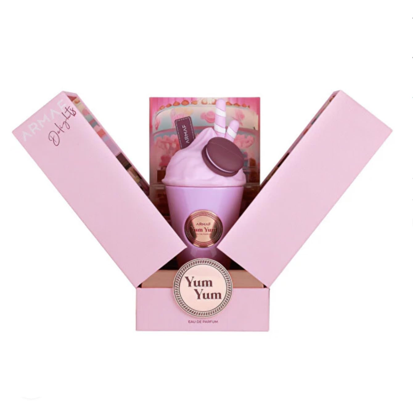 Perfume Yum Yum Eau de Parfum 100 ml, Perfume Árabe para Mujer de Larga Duración, Incluye Atomizador Recargable 5ML, Fragancia Dulce y Frutal con Notas de Cereza, Vainilla y Almizcle (Yum Yum)