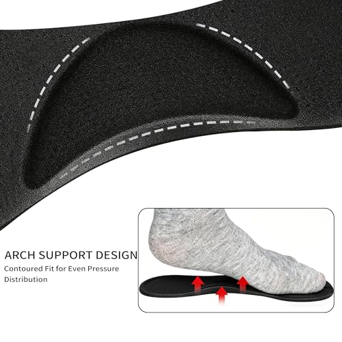 Image of SooGree 2 Pairs Gel Arch Support Cushion Insoles Adhesive Silicone Flip Flop Thong Inserts Invisible Slim Inserts Pain Relief Anti-Slip Shock Absorption Plantar Fasciitis (Black, S)