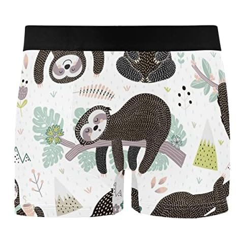 FORMRS mens Llama Alpaca Boxer Comfort Soft Brief Underwear, Sloth, Medium Cover