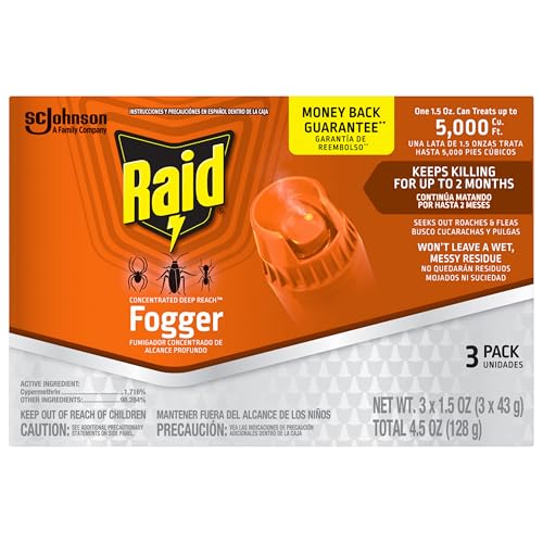 Raid Concentrated Deep Reach Fogger Kills Ants Roaches and Spiders 1.5 Ounce...