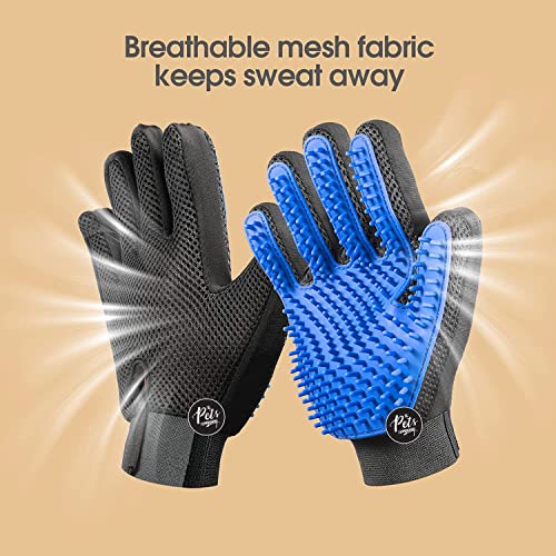 Image of The Pets Company Dog Grooming Soothing Massage Rubber Glove Brush, Hair Deshedding Tool for Dogs and Cats