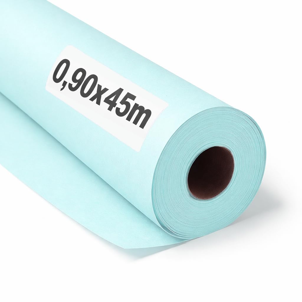 OFITURIA Kraftpapier Blau Pastell – Rolle 0,90 × 45 m – 1 Rolle – Geschenkpapier Und Verpackungspapier – Bastelpapier Für DIY, Dekoration Und Schnittmuster – Reißfest Und Leicht Zuschneidbar