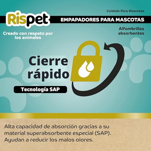 Miniatura 4 de Rispet Alfombrillas Higiénicas Para Perros, 60 X 60 Cm, Alta Absorción Con Tecnología De Control De Olores, 14 Unidades