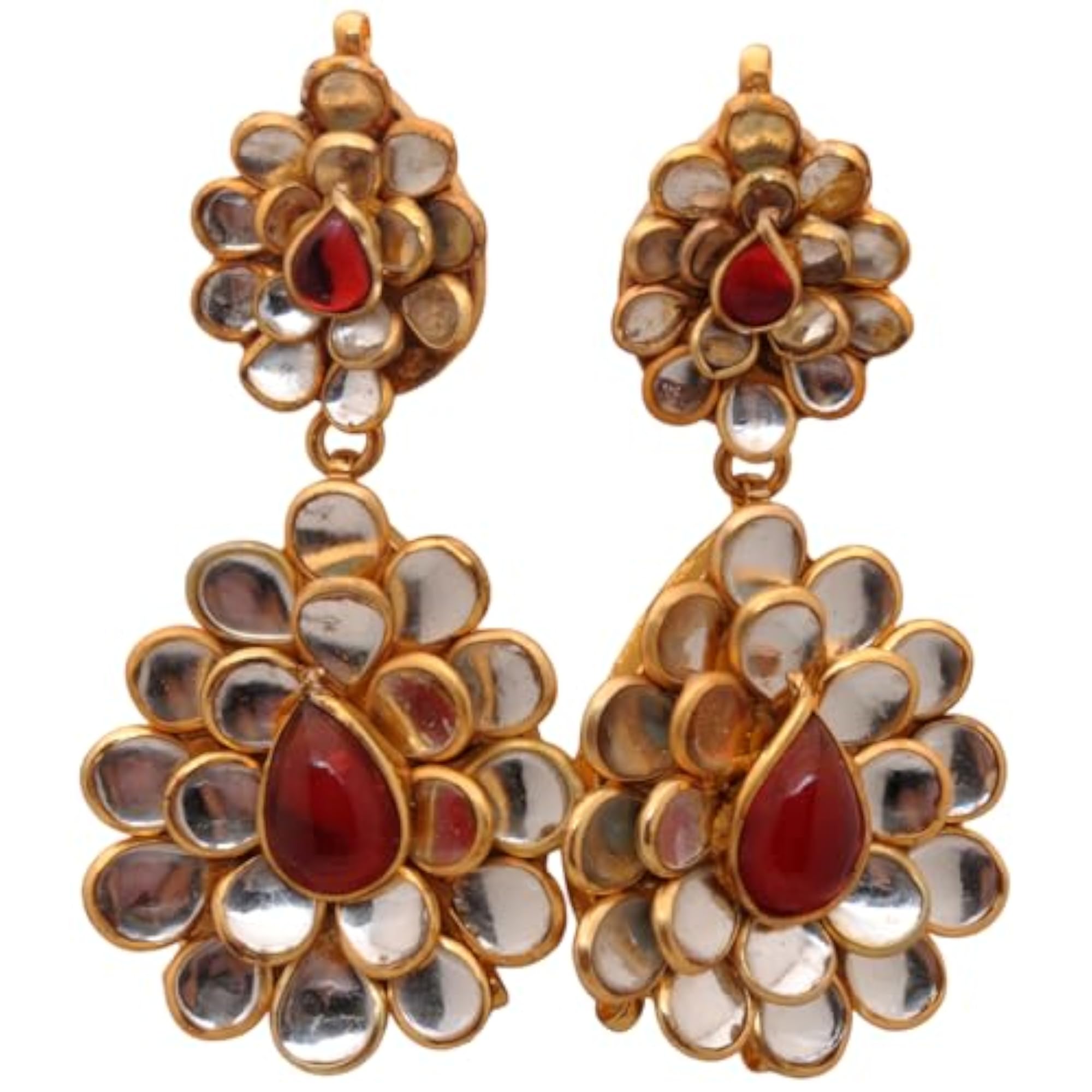 Jaipur Pearl & Multi Color Stone Studded Pendant & Earring Set