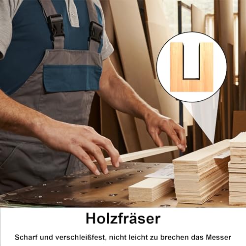 Fräser für Oberfräse, 7 Stück Alloy Router Bits, Multi Size Messer Set, Double Edge Straight Router Bits, Zubehör für die Holzbearbeitung, 6 mm Schaft, für Holzschneiden, Holzbearbeitung DIY, Grüne